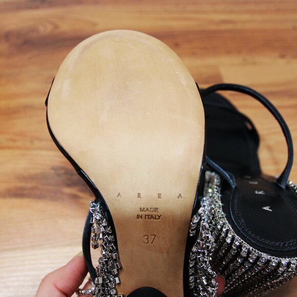 BNWT AW20 AREA NYC CRYSTAL CHANDELIER HEELED SANDALS 37 - Picture 5 of 10